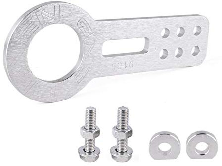 Abschlepphakenschraube Aluminiumauto-Front-Tow-Haken-Fit Für Auto-Auto-Anhänger-Ring-Stil Eloxiert Bunt (Color : Silver)