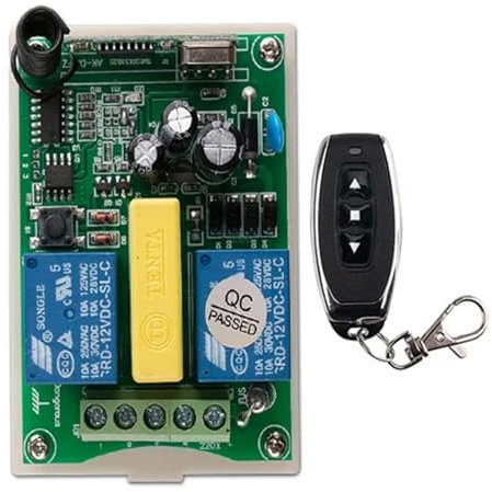 Apricancello automatico scorrevole AC 220V 2 CH 2CH RF Interruttore di telecomando senza fili Ricevitore + Trasmettitore Motore tubolare Porta del garage Schermo di proiezione Persiane Kit remoto moto