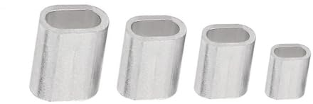 Kit de 200 clips de manguito de engarce de aluminio, 4 tamaños, clip de manguito de aluminio for cable de acero de 0,5 mm a 1,2 mm(1mm)