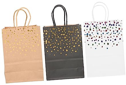 minkissy Einkaufstasche Stück Papiertüten Geburtstagsparty Geschenktüte Goldprägung Urlaubstasche für