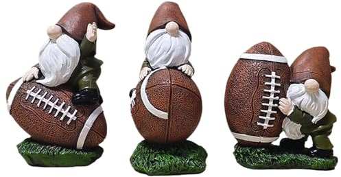 Frfik Decorazioni per la casa, gnomi da calcio da collezione, decorazione per la casa, gnomo da giardino, gnomi, gnomi, scultura per cortile, prato, portico, patio, decorazione