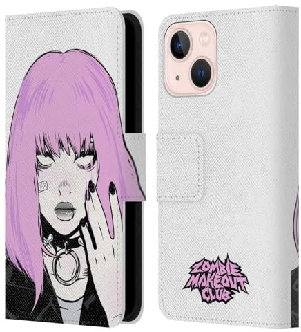Head Case Designs Licenza Ufficiale Zombie Makeout Club Capelli Rosa Grafica Custodia Portafoglio in Pelle Compatibile con Apple iPhone 13 Mini