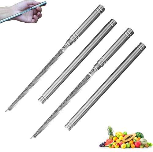 Multipurpose Outdoor Portable Fruit Cut, Mini Fruit Sticks Cut, Multipurpose Outdoor Portable Fruit Cut with Sheath, Suitable for Kitchens or Restaurants, Cutting and Cooking Knives (2pcs)