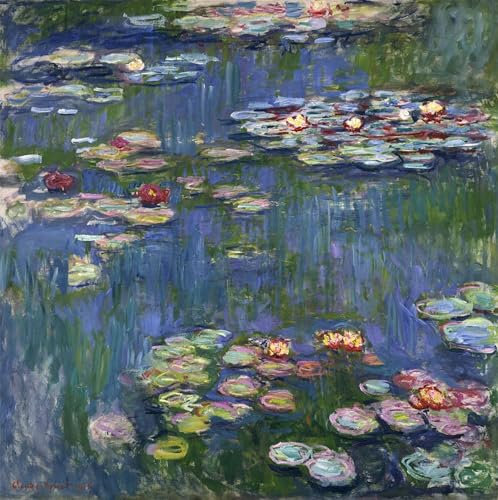 PMEFGJDPE Berühmte Gemälde Deko Kunstdrucke Bilder Tier Poster Seerosen Von Claude Monet Abstrakte Leinwand Kunst für Wohnzimmerdekoration 60x90cm