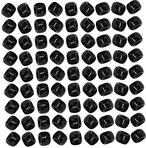 Housoutil 7taschen Beutel Kleine Acrylperlen Lose Schmuckperlen Bastel Für Armbänder Halsketten Ohrringe Diy-schmuckherstellung Schwarze Abstands