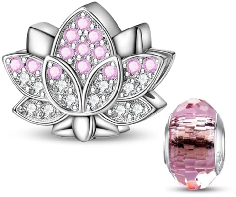 HappyStar charm argento 925 Pendente con Perle Personalizzato insetti fascino quattro foglie trifoglio perline compatibili bracciali europei gioiello regalo donna (Con perlina Space)