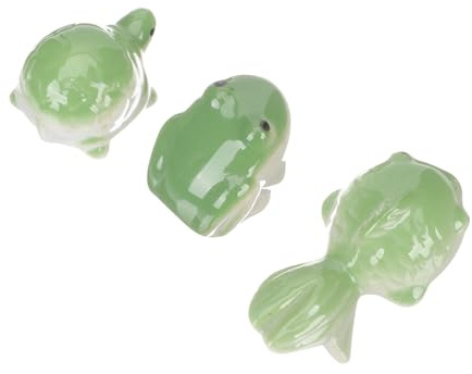 Holibanna 3Pcs Ceramic Floating Aquarium Decor Hand Substitute Frogs Goldfish Ornaments for Fish Tank Decorations Adorable Garden Pond Accents