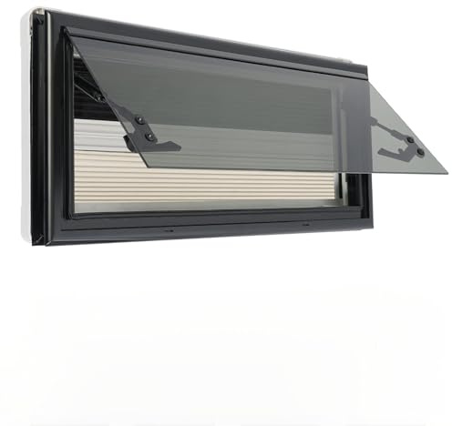 Fenêtre de camping-car universelle - 700 x 300 mm - 85 ° - Avec moustiquaire et store intégré - Fenêtre latérale pour camping-car