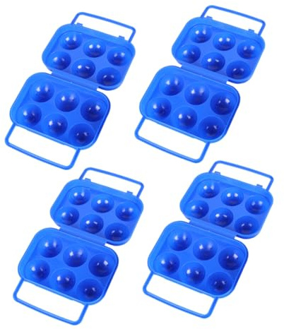 CLISPEED Huevera Portátil de Plástico Azul con Compartimentos Caja de Almacenamiento para Huevos con Diseño de Rejilla Duradera y Sellada para Nevera y Transporte