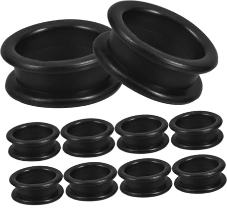 HAMPPLIES 10 piezas Anillos Protectores de Silicona para Dedos de Tijeras Unidades Negras Flexibles y Duraderos para Peluquería y Cuidado Personal