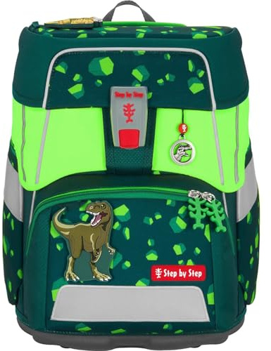 Step by Step Neon Pull-Over, Schulranzenüberzug in grün mit Reflektoren, passend für Space, Cloud, Giant & Basis, aus recyceltem Polyester, für mehr Sichtbarkeit im Straßenverkehr