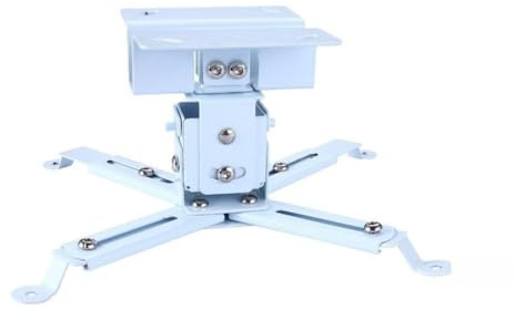 FUANA Adjustable Low Profile Projector Ceiling Mount for Universal Models, 12 cm Height Adjustment, Metal Construction, Black Earphone Cable
