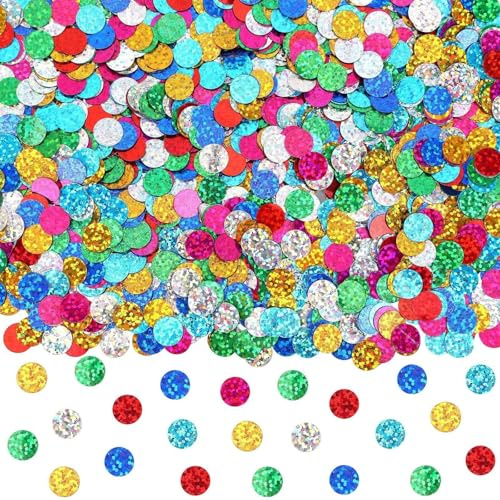 Coriandoli rotondi multicolori, 60 g 1 cm coriandoli con paillettes colorate decorazione carnevale, coriandoli in metallo per tavola decorazione, carta in foglio di alluminio per compleanno