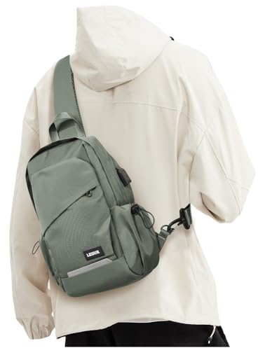 suradar Bolso Hombre Bandoleras Hombre Bolso Pecho Mariconera Sling Bag Mens Shoulder Bag Mochila Bandolera Impermeable Bolsa, Pecho Ligera Bandolera Mochila para Ciclismo, Reisen, Verde
