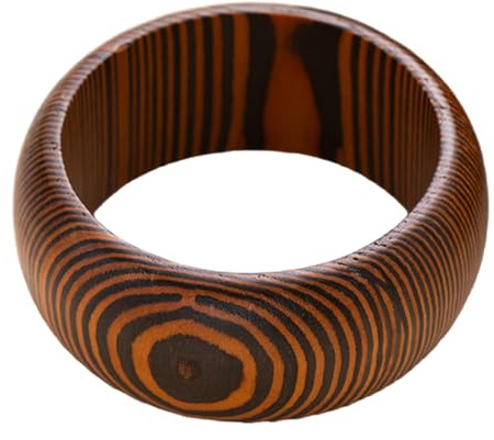 Breiter Retro Armreif aus Holz, benutzerfreundlicher handgefertigter Schmuck, glatte Oberflächen, leichte, robuste Handgelenkmanschette für Damen und Herren, Armreif aus geschnitztem Blumenholz