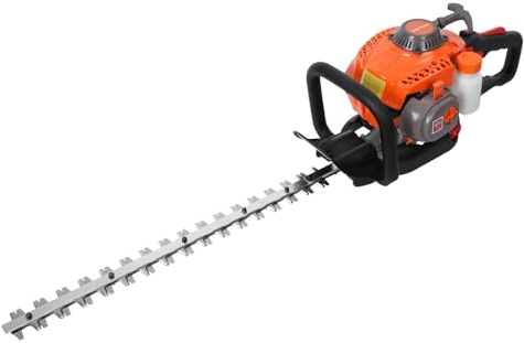 Taille-Haie Thermique 26cc Lame Double Face 60cm, Taille-Haie à Essence Professionnel avec Poignée Ergonomique, Démarrage Facile, Outil de Jardinage Puissant pour Haies Buissons Arbustes Orange