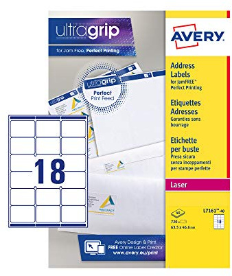 Avery L7161-40 - Etiquetas de dirección (720 unidades)