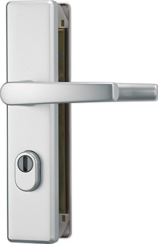 ABUS Tür-Schutzbeschlag KLZS714 F1 aluminium mit Zylinderschutz & beidseitigem Drücker eckig 20731
