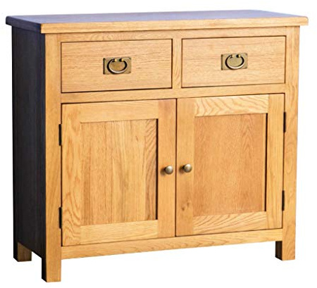 RoselandFurniture Surrey Oak Small Sideboard Cabinet for Living Room