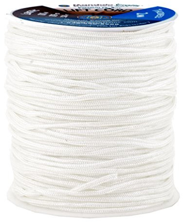 Mandala Crafts 1mm White Blind Strings Lift Shade Cord - 109 Yards Braided Nylon Cord for Roman Shades, Curtain String, and Blinds Repair or Replacement