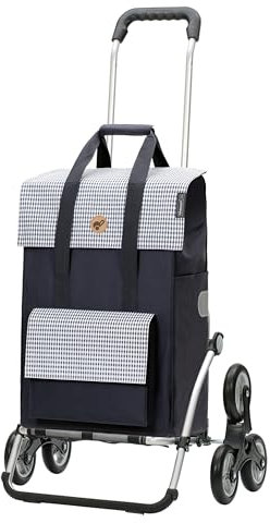 Andersen Einkaufstrolley - klappbar - 54 Liter - Treppensteiger - Aufhängung für Einkaufswagen - belastbar 50 kg - Aluminium - Trolley - Rad Ø 3 x 13 cm - Royal Shopper Milla blau