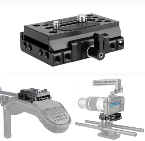 NICEYRIG Quick Release Plate Base Plate for Manfrotto 501 577 504 701 for Camera Rig,Tripod,15mm Shoulder Mount