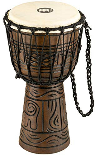 Meinl Percussion Rope Artifact Djembe - Kleine Handtrommel - Mit Ziegenfell - Durchmesser 8 Zoll - Mahagoni, Braun (HDJ17-S)