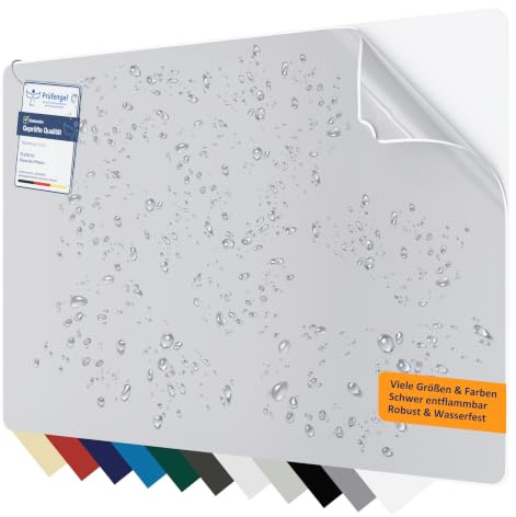 Flickly®| Selbstklebender Reparatur Flicken|robust & wasserfest | Patch für LKW Planen, Anhänger, Zelt, Markise, Pool, Camping und mehr | viele Farben | 30 x 20cm | Lichtgrau (RAL7035)