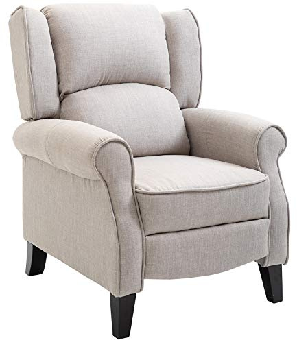 HOMCOM Sillón Relax Reclinable Manual con Reposapiés Retráctil Gris Claro