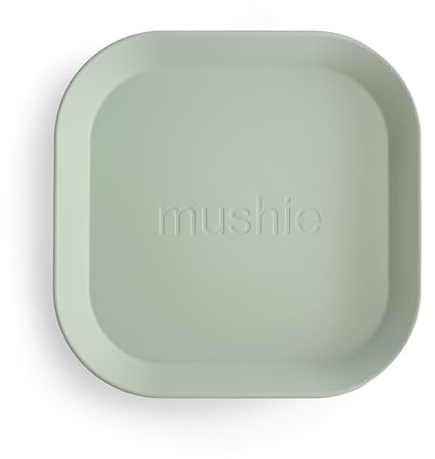 mushie Assiette pour Enfants | Réutilisable Vaisselle Sans BPA | Assiettes Compatibles Lave-Vaisselle & Micro-ondes | Fabriqué au Danemark | Sage