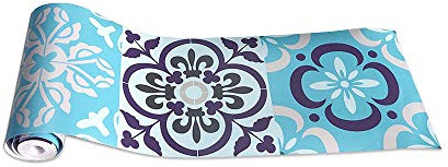 Bordi per carta da parati Retrò verde e blu Bordo decorativo adesivo per pareti autoadesiva cucina bagno Wall Decor 10.6cm X5m 20X240CM
