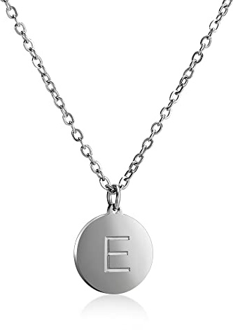 Kim Johanson® Edelstahl Halskette für 2 in Silber | Partner Kette für Damen & Herren | A bis Z Anhänger | Wasserfest | Paar Ketten mit Gravur I Schmuck mit Buchstaben | Verstellbar | Schmuckbeutel