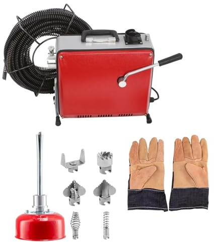 Trintion 500W Elektrischer Abflussreiniger für Rohre von 20–200 mm | Elektrischer 500W-Abflussreiniger mit 10-mm-/16-mm-Kabeln für Rohre von 20–200 mm Durchmesser, ideal zur Beseitigung