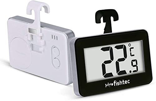 FISHTEC Set di 2 termometri – per frigorifero, congelatore, cantina da vino, Selliere, pezzo di via, semplice e design, a calamita, agganciare o appoggiare, facile da installare