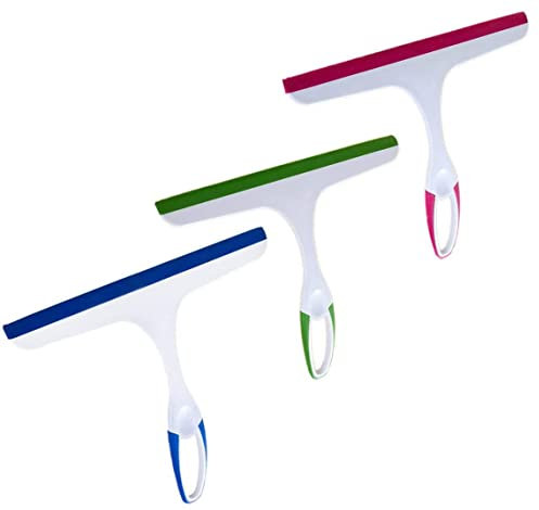 Tergivetro da Bagno,3 PCS Tergivetri per Doccia in Gomma Tiraacqua Vetri Doccia Lava Vetri Finestre per Specchio Bagno Finestra per Pavimento in Vetro