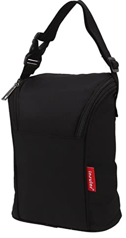 Bolsa Térmica Para Biberón de Leche Materna Bolsa de Almacenamiento a Prueba de Fugas Bolsa de Transporte Con Aislamiento de Nailon Impermeable Elegante Gran Capacidad Para Guardería (Negro)