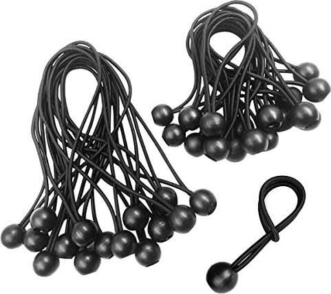 Elastici con Pallina, 30 Pezzi Bungee Ball, Tenditori Elastici con Sfera, Corda Elastica per Tendoni, Fissaggio Tende e Banner