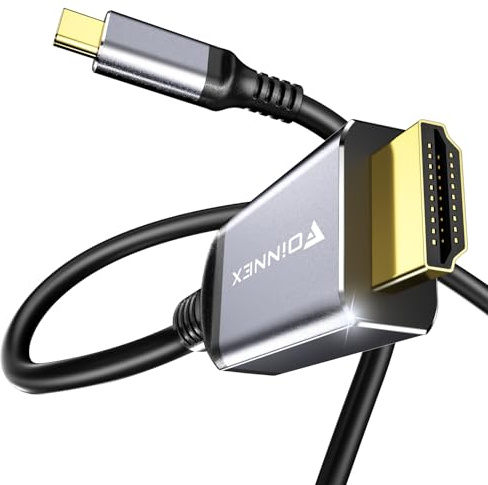 FOINNEX Cable USB C a HDMI, 4K@60Hz USB Type-C a HDMI 2.0 Soporte HDR, HDCP2.2, Thunderbolt 3/4 Compatible para MacBook Pro/Air, iPad Pro, Surface, Galaxy S8-S23, 2M/6.6FT