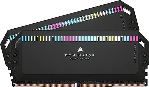 Corsair Dominator Platinum RGB DDR5 RAM 64GB (2x32GB) 6800MHz CL40 Intel XMP iCUE Kompatibel Computer Speicher - Schwarz (CMT64GX5M2B6800C40)