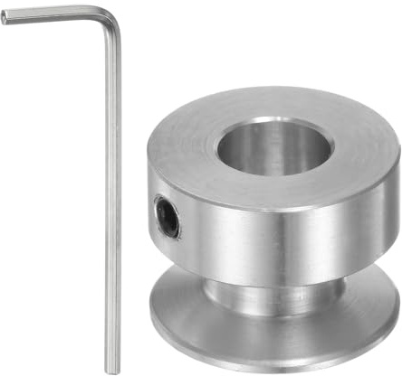 sourcing map Einzelrillen Riemenscheibe Keilriemenscheibe 8mm feste Bohrung 20mm Außendurchmesser Aluminiumlegierung mit Sechskantschlüssel für Bohrmaschine 6mm PU-Rundriemen