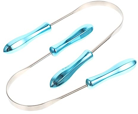 Healvian Raschietto per Lingua in Acciaio Inossidabile U-shaped 2 Pezzi Facile da Usare per Pulizia Orale e Alito Fresco