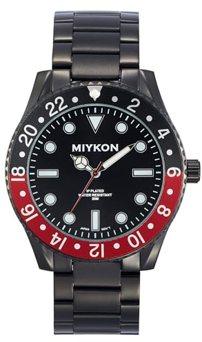 Miykon Reloj deportivo casual de negocios para hombre, pulsera de acero inoxidable, cuarzo japonés, resistente al agua, 45 mm, modelo Y3E34