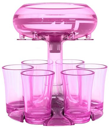 Weinspender aus Acrylimitat, Schnapsglasspender und Halter, Partys Acrylspender, Getränkespender für sechs Gläser für Wein, Bier, Whiskey, Kaffee, Tee
