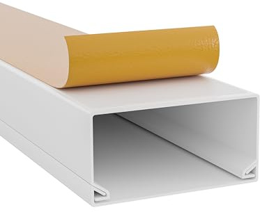 Bauhandel24 - Kabelkanal selbstklebend weiß 40 x 25 mm | 10 x 1 m Kabelschacht mit Schaumklebeband - Kabelabdeckung für Tisch, Wand und Boden Kabelkanäle für Elektroinstallation Kabelmanagement