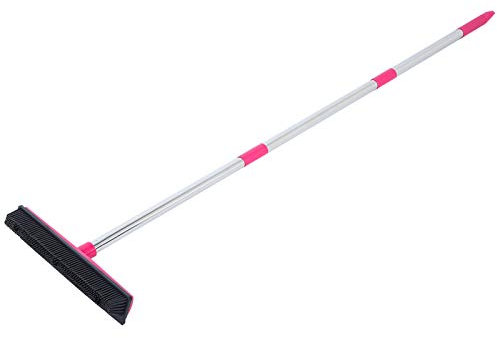 Escoba Telescópica Multifunción para Alfombras y Suelos, Limpiador para Eliminar el Polvo y el Pelo de Mascotas, Herramientas de Limpieza (Pink)