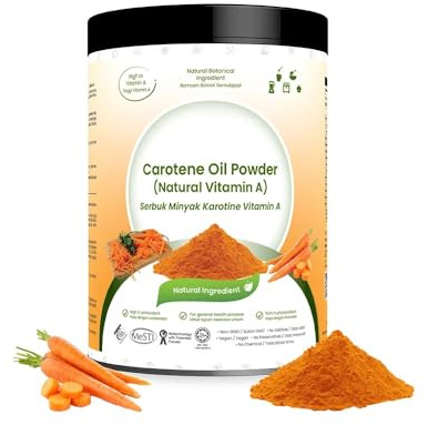 Karottenölpulver - Natürliche Vitamin A - 50g rein 100% natürlich ohne Zusatzstoffe - Für Suppe, Getränke, Backwaren