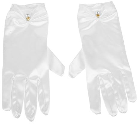 GALPADA Hochzeitshandschuhe Brauthandschuhe Abend-party-handschuhe Abendhandschuhe Fingerlose Prinzessinnen-handschuhe Für Mädchen Tanzhandschuhe Seidenhandschuhe Satin- Weiß