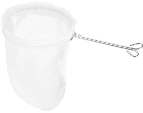 QUARKZMAN 1 Bolsa de Filtro de Café de Tela, Filtro de Café de Calcetín, Colador de Café Reutilizable con Asa de Anillo de Acero Doble, Pequeño, Blanco