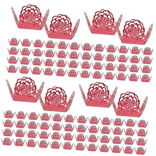 Ciieeo 4 Sätze Schokoladentablett Trüffel-schokoladenpapier Fonduebecher Schmilzt Personalisierte+ Personalisiert Bonbon-pappbecher Trüffel-Wrapper Rot 100 Stück * 4
