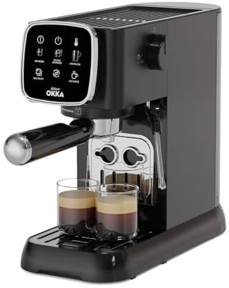 Okka Espresso Solo OK0034-05 Machine à expresso semi-automatique Noir/Chrome